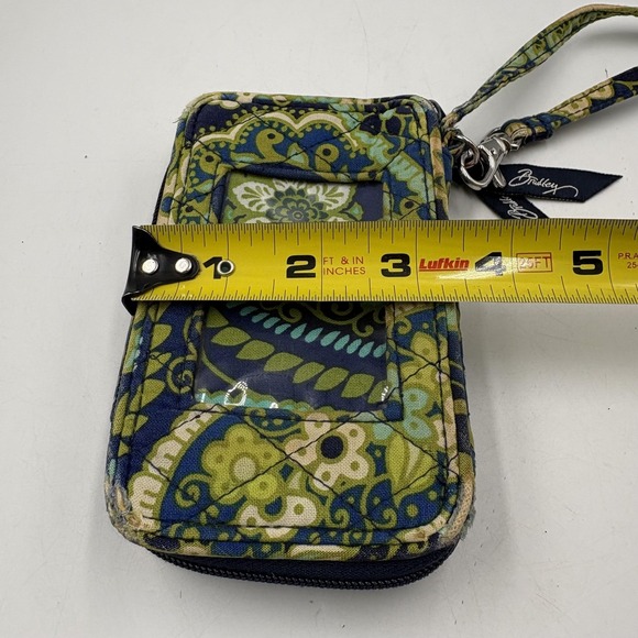 Vera Bradley Wristlet Wallet Womens One Size Blue Floral Quilted Cotton ID Zip - Picture 11 of 12